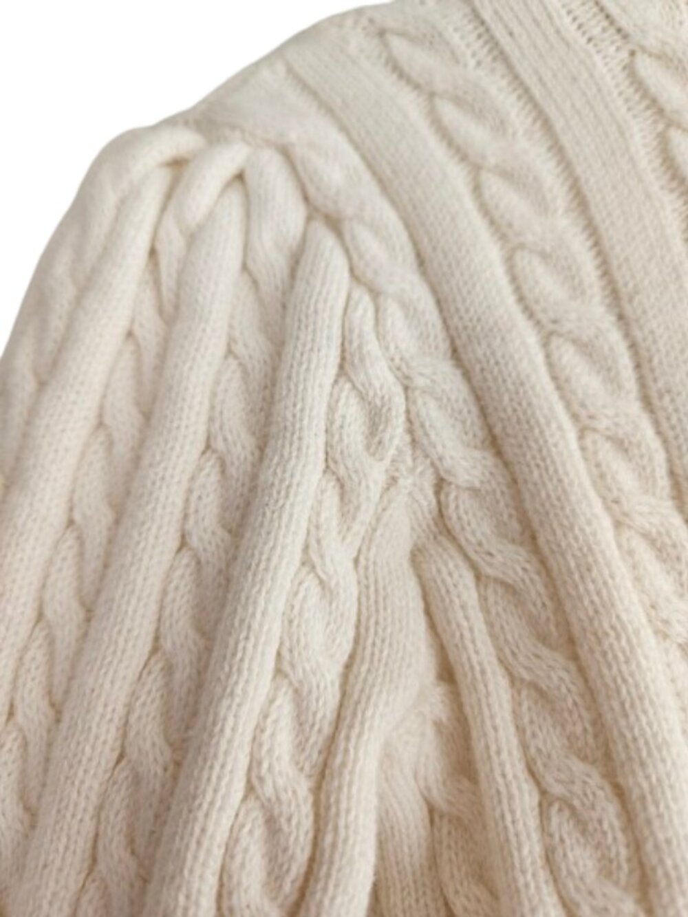 Ralph Lauren Baby Girl Ivory Cable Knit Cardigan - Pink Pony Sz 12M - Picture 5 of 12